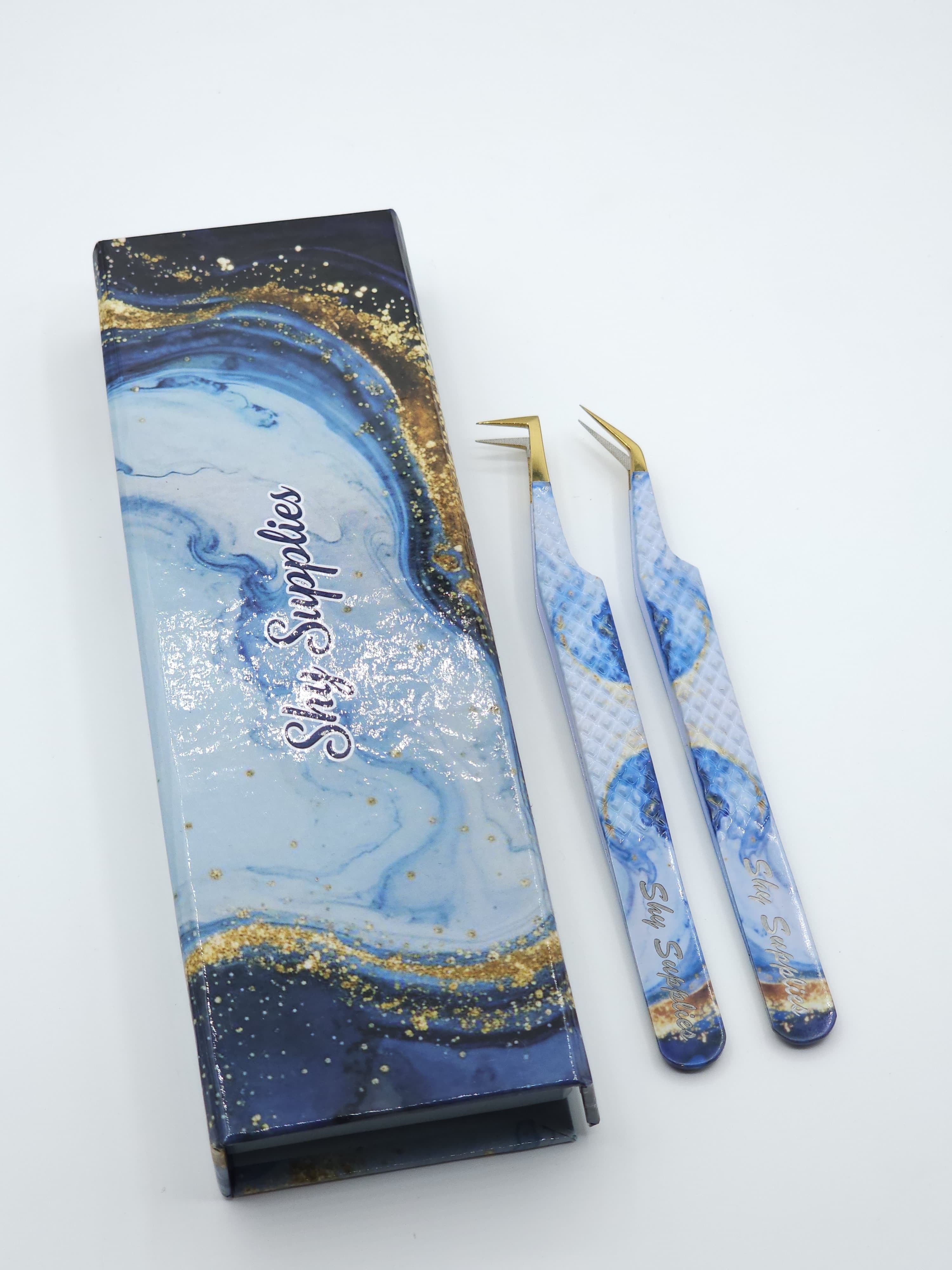 Blue Agate Tweezer Duo